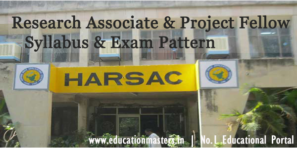 HARSAC Project Assistant Syllabus & Exam Pattern 2018 | Download HARSAC Research Associate Exam Pattern & Syllabus Pdf
