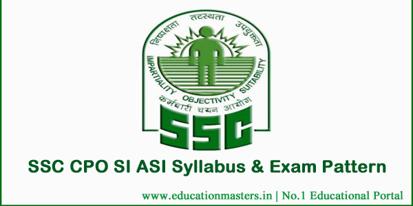 SSC CPO Syllabus & Exam Pattern 2018 - Download SSC CPO SI ASI Syllabus & Test Pattern Pdf