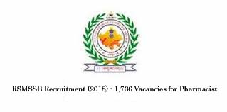 RSMSSB Recruitment (2018) - 1,736 Vacancies for Pharmacist