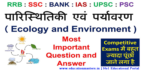 GK in Hindi - Environment & Ecology Question & Answer in Hindi