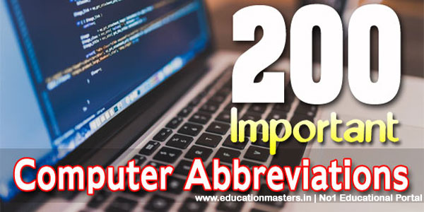 200 Important Computer Abbreviations full forms for Exam - GK in Hindi