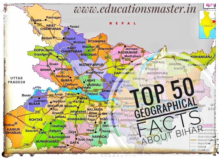 Top 50 Geographical fact about Bihar Teacher recruitment 2019