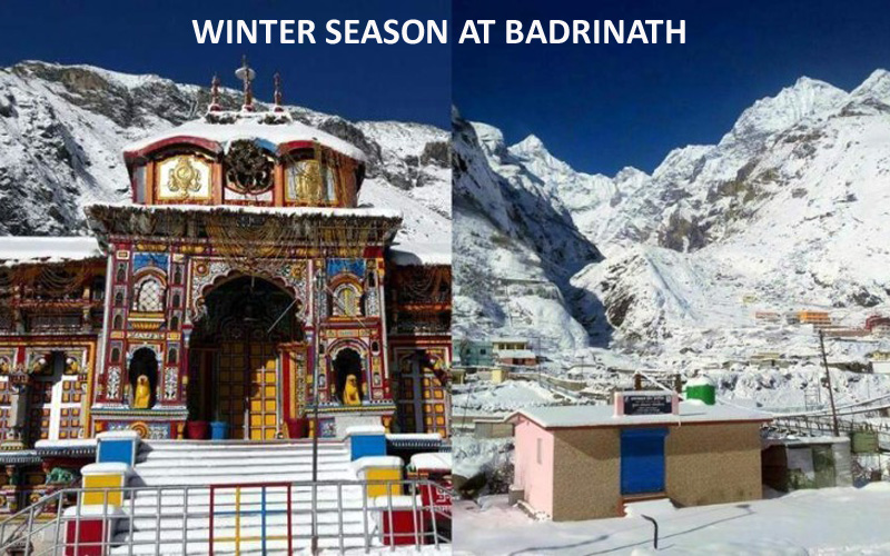 winter scene at badrinath